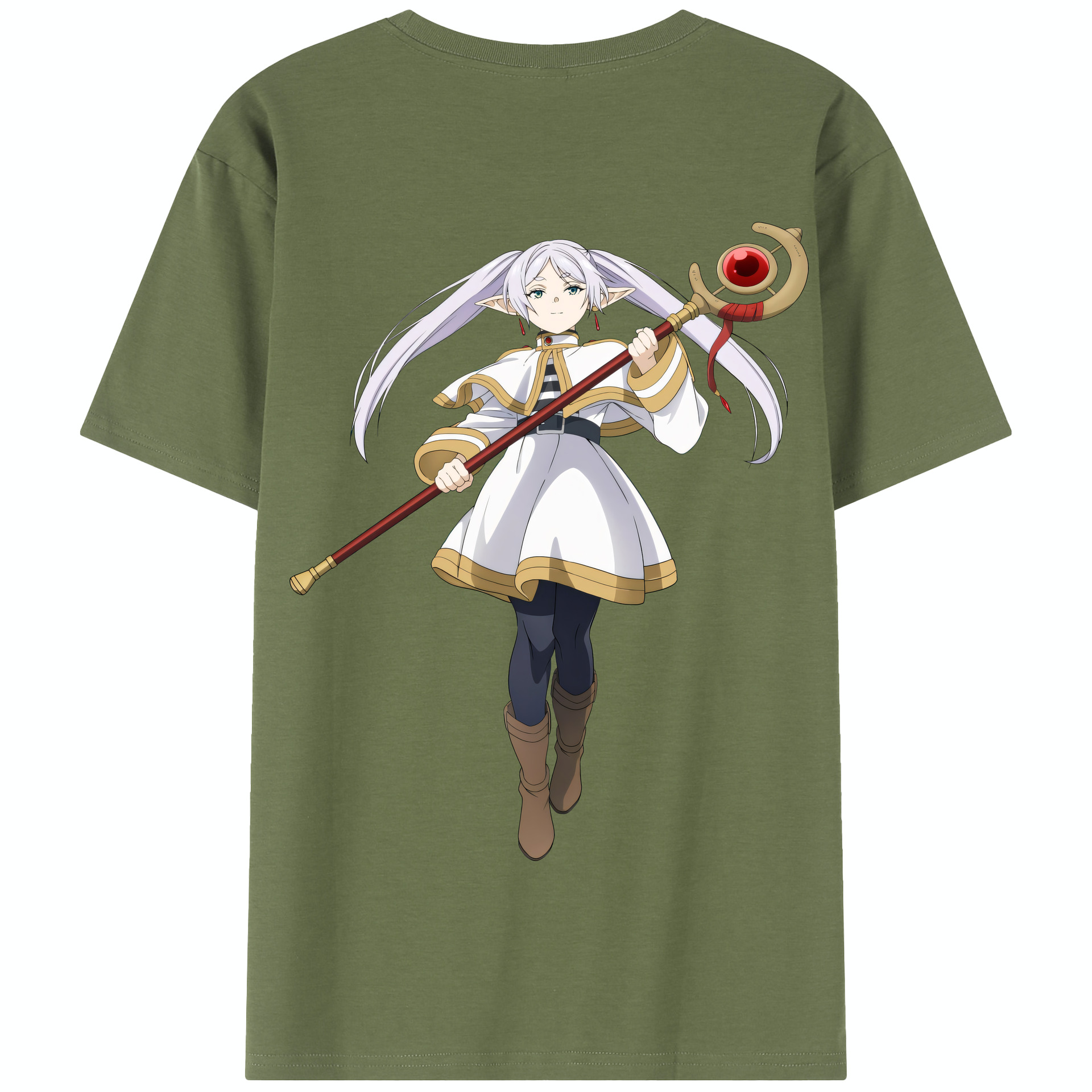 （画像用） 葬送のフリーレン Frieren 綿100％半袖Tシャツ（背面プリント）